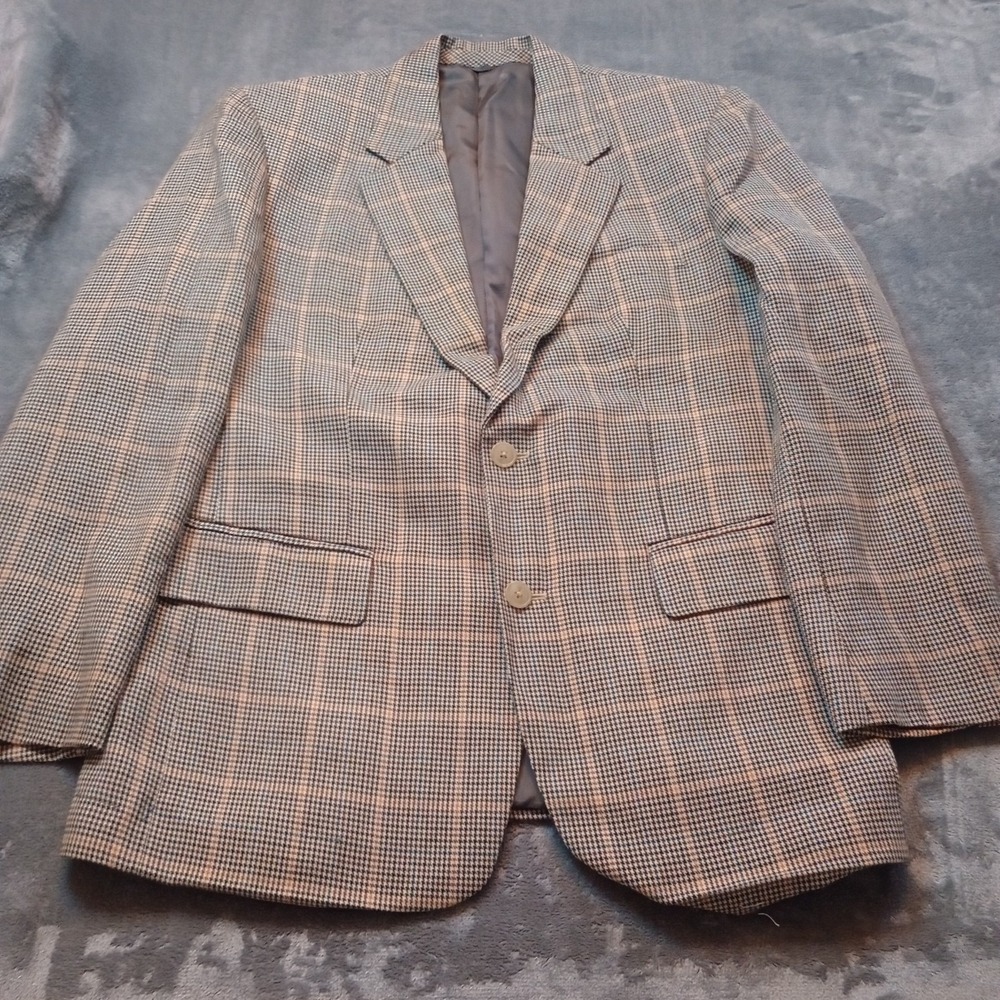 Mens Blazer Sports Coat Jacket Houndstooth Single Breasted 2 Button Notch‎ Lapel